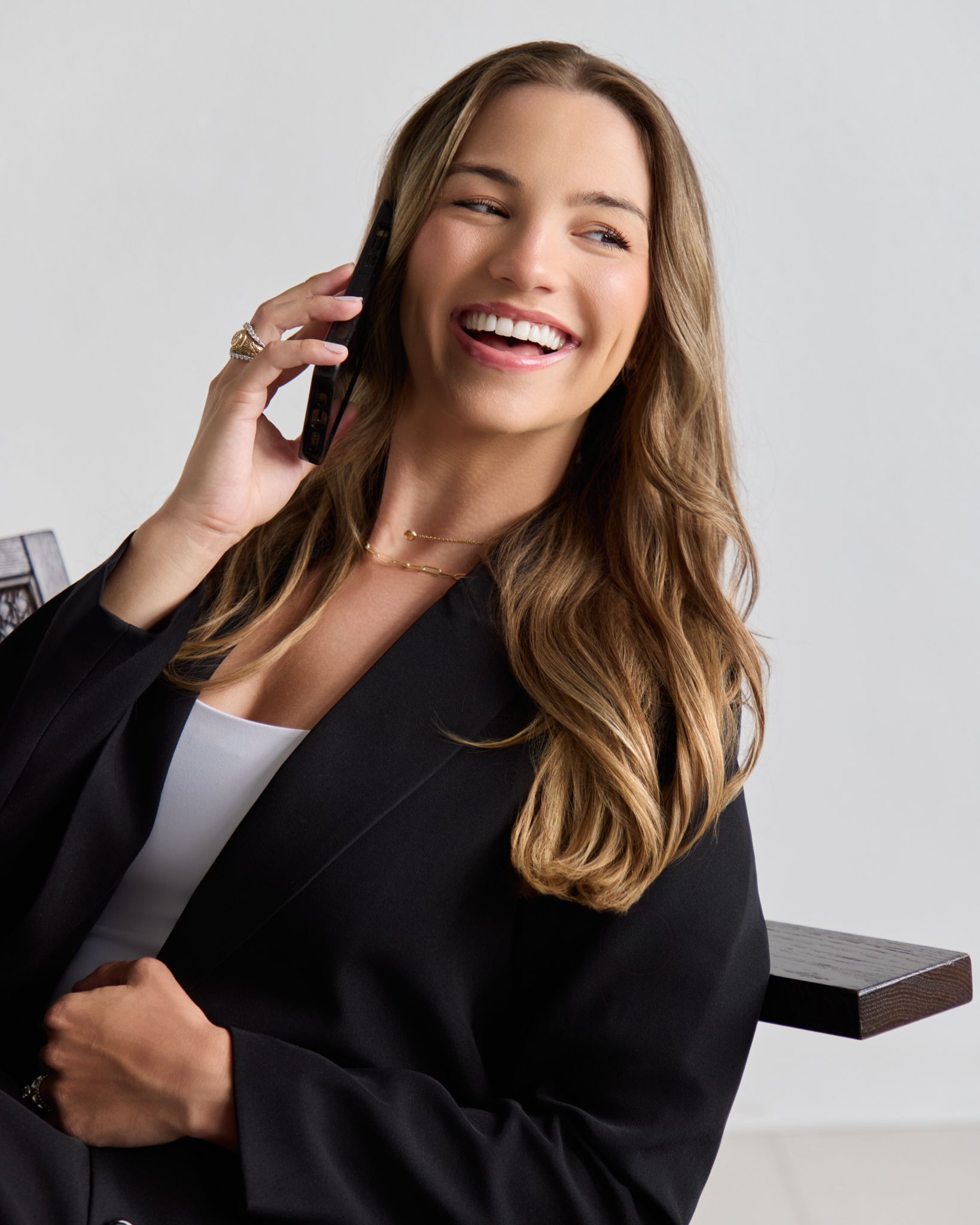 Hannah Smith laughing on a call